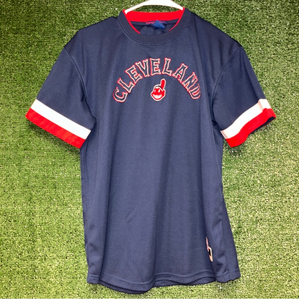 Cleveland Indians Vintage 90s Mighty Mac Shirt YOUTH L MLB Ohio